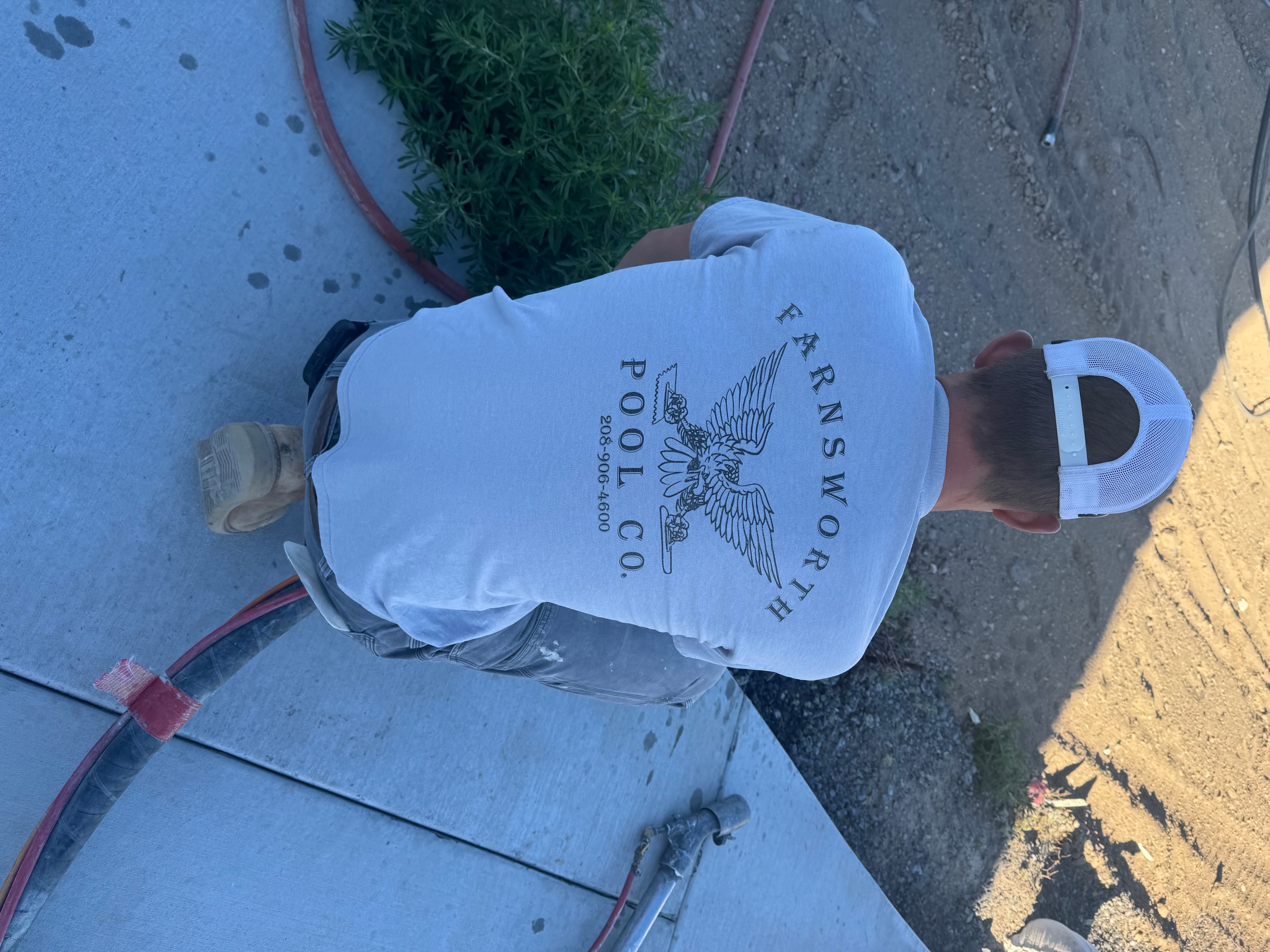 Cael Farnsworth on the job — Farnsworth Pool Co.